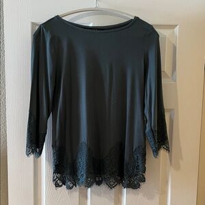 White House Black Market Lace Trim Top